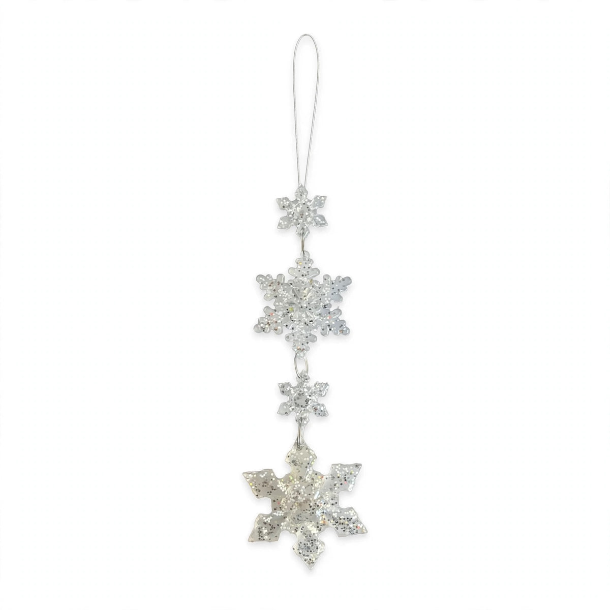 Ciondolo con 4 Stelle, Decorazione Albero di Natale Elegante, colore Argento – decorazioni per albero di Natale Merry Worlds, foto 2