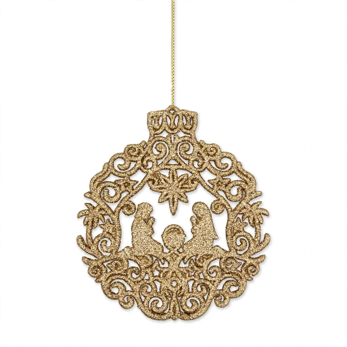 Ciondolo Natalizio della natività, Albero di Natale Elegante, colore Oro – ornamenti natalizi Merry Worlds