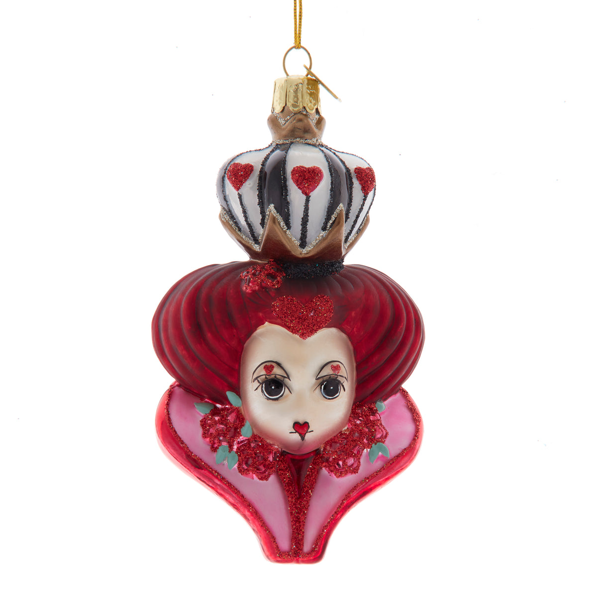 Addobbo in Vetro Alice nel Paese delle Meraviglie, 11 cm, Regina di Cuori – ornamenti natalizi Merry Worlds, foto 5