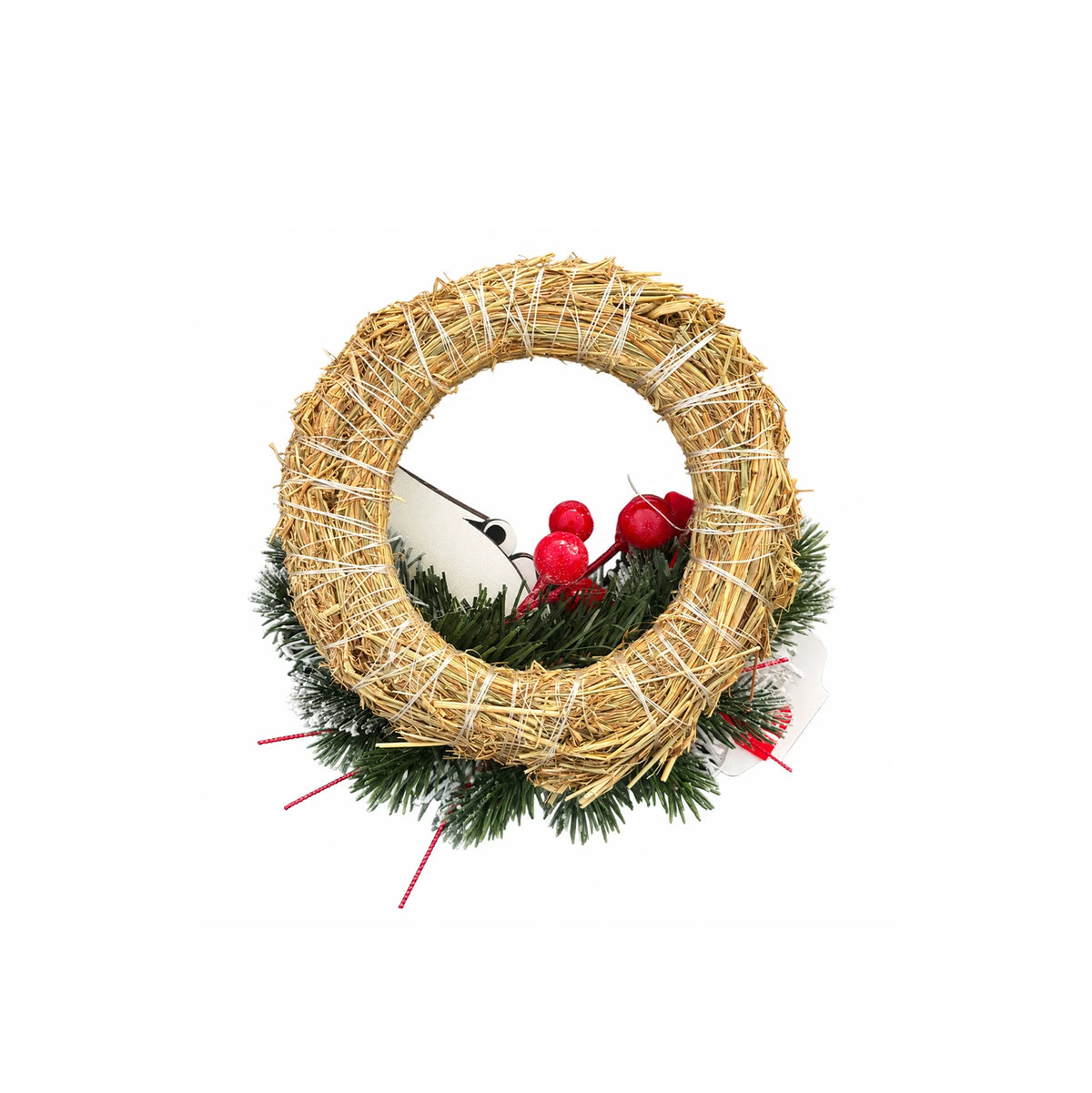 Corona di Natale Artigianale con Gnomo, 15cm, vista retro – ghirlande natalizie Merry Worlds, foto 2
