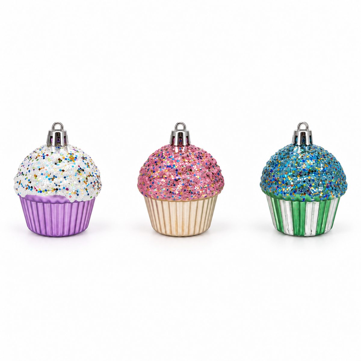 Cupcake per l'Albero di Natale, 6 cm (3 pezzi) – ornamenti natalizi Merry Worlds, foto 2