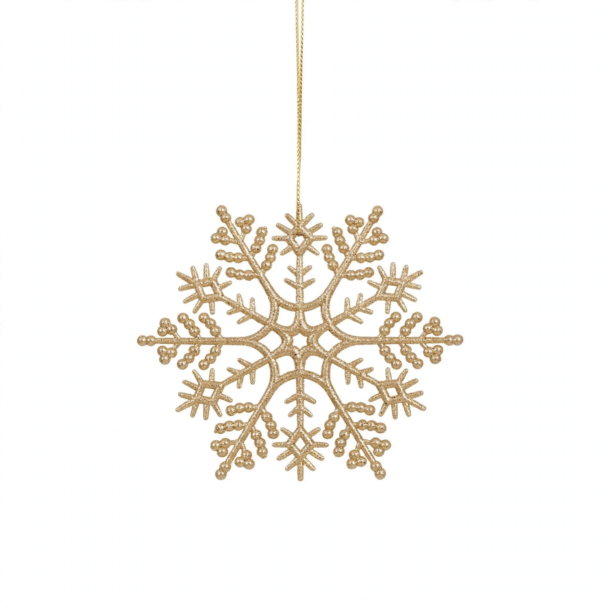 Fiocco di Neve Classico per Albero di Natale, colore Oro – ornamenti natalizi Merry Worlds