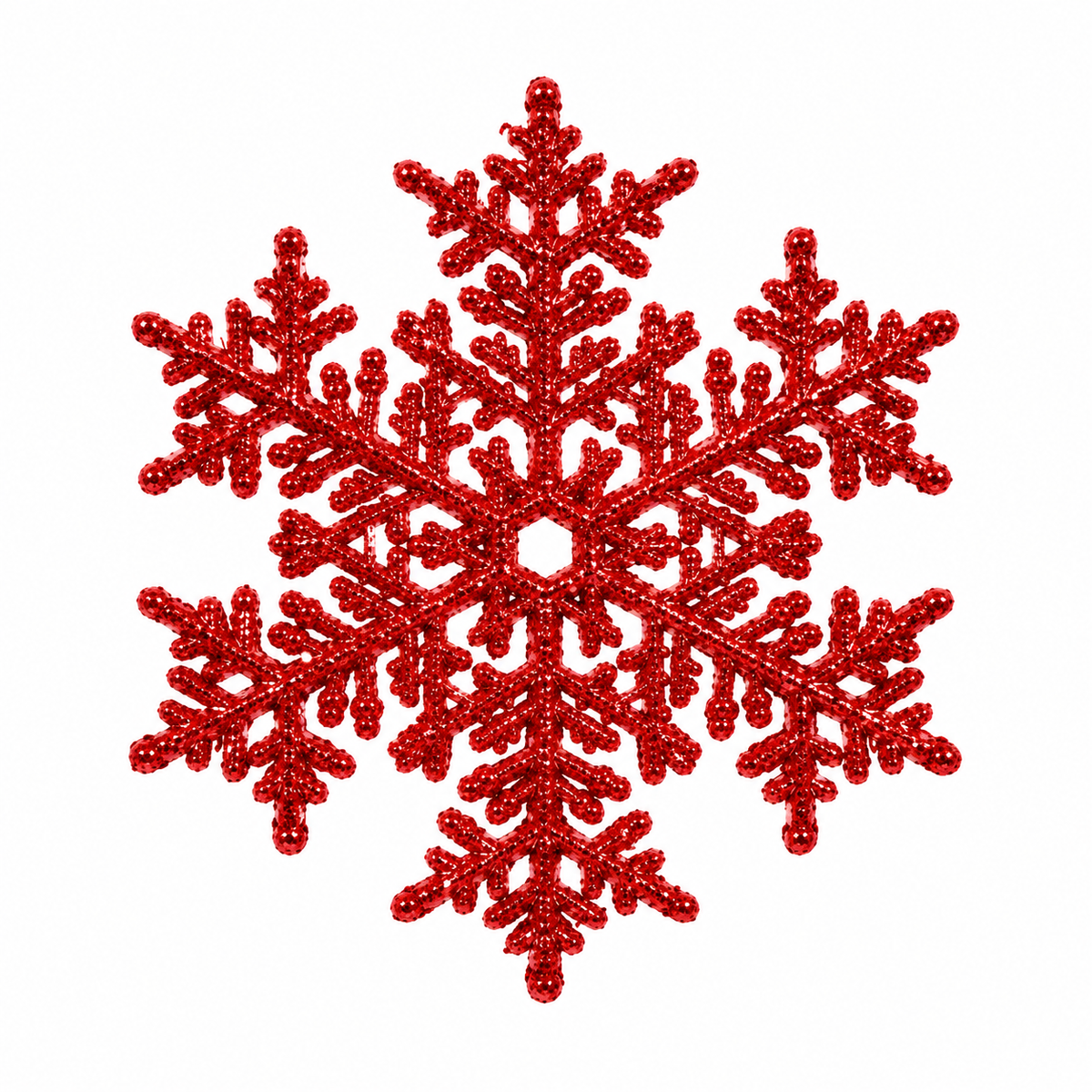 Fiocco di Neve Grande per Albero di Natale 20cm, colore Rosso – decorazioni per albero di Natale Merry Worlds, foto 2