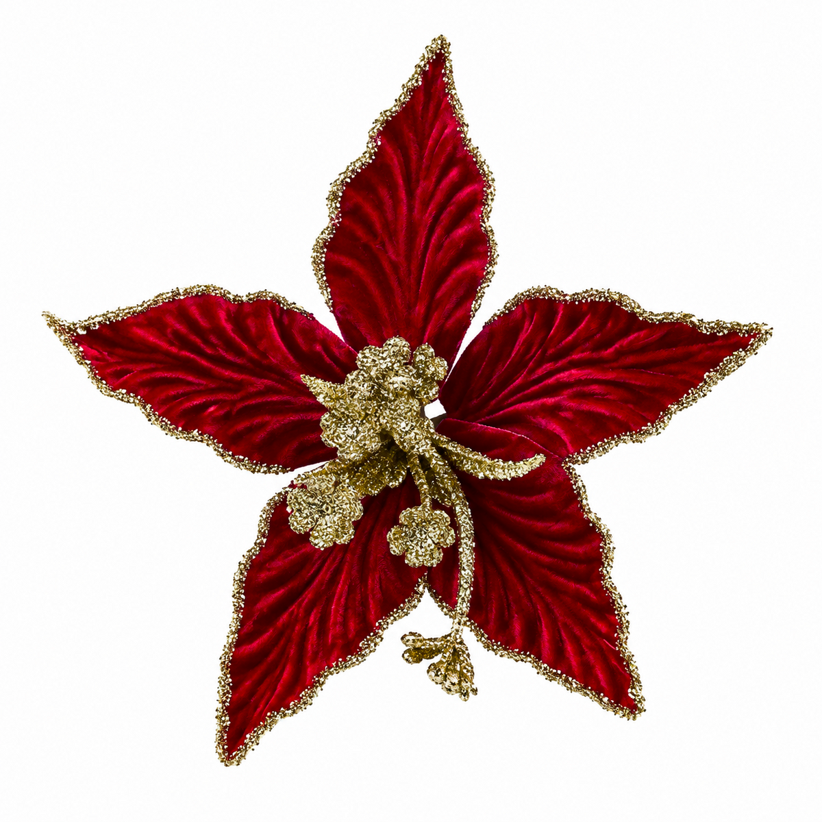 Fiore di Natale in velluto con clip, 24 cm – addobbi natalizi eleganti Merry Worlds, foto 11
