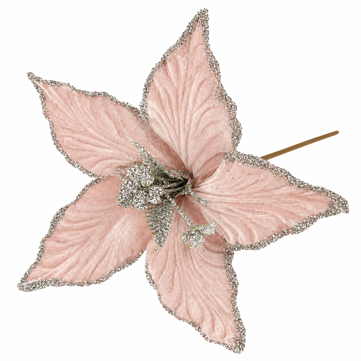 Fiore di Natale in velluto con clip, 24 cm – accessori per albero di Natale Merry Worlds, foto 13