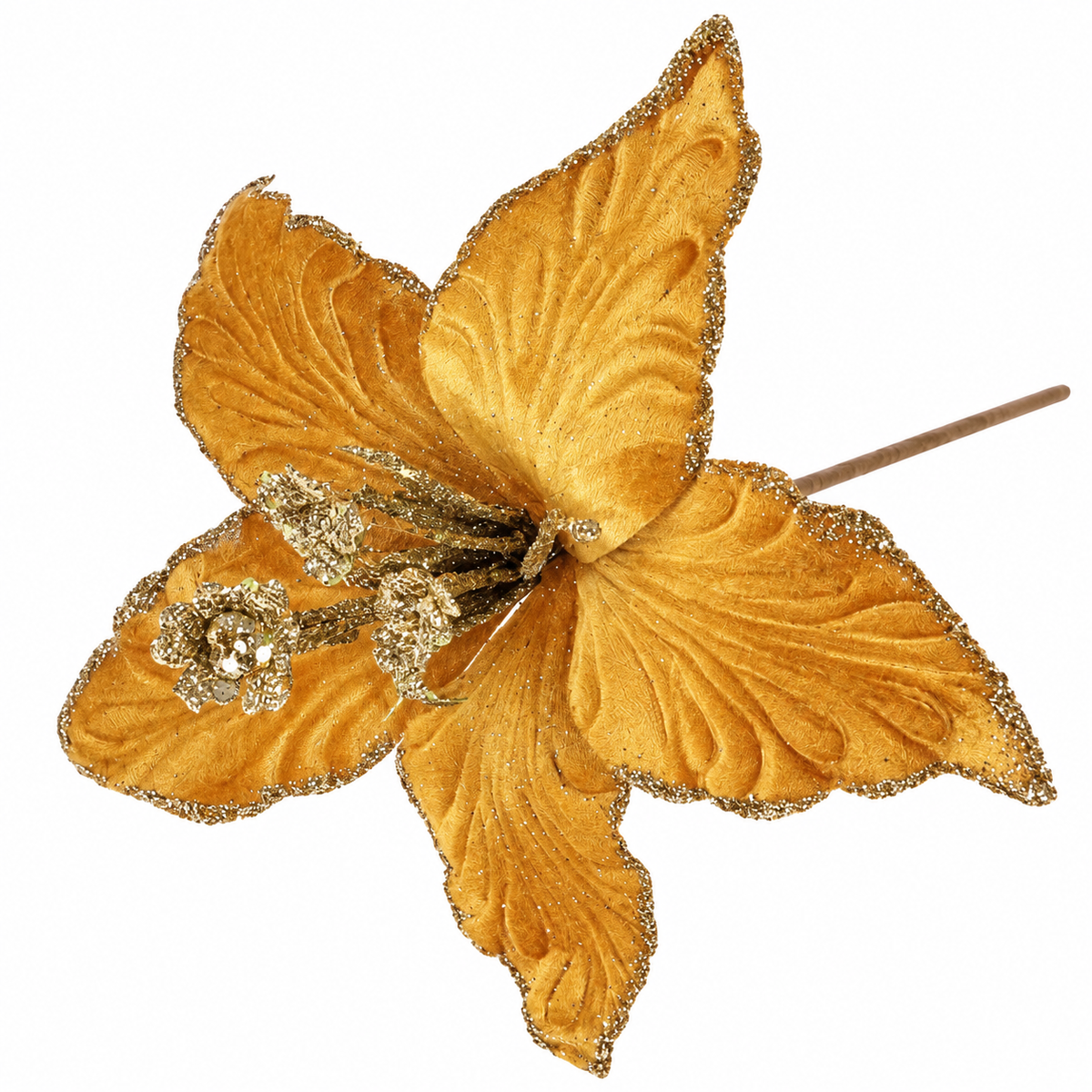 Fiore di Natale in velluto con clip, 24 cm – accessori per albero di Natale Merry Worlds, foto 16