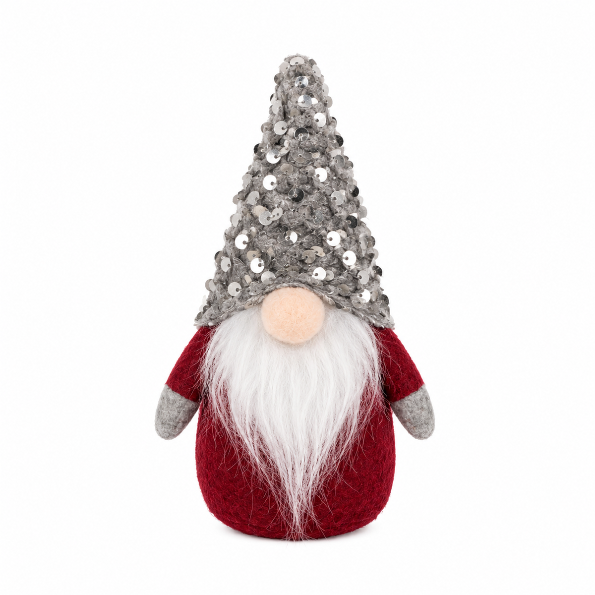 Folletto di Natale con cappello di paillette da appendere, 11 cm – addobbi natalizi eleganti Merry Worlds, foto 6
