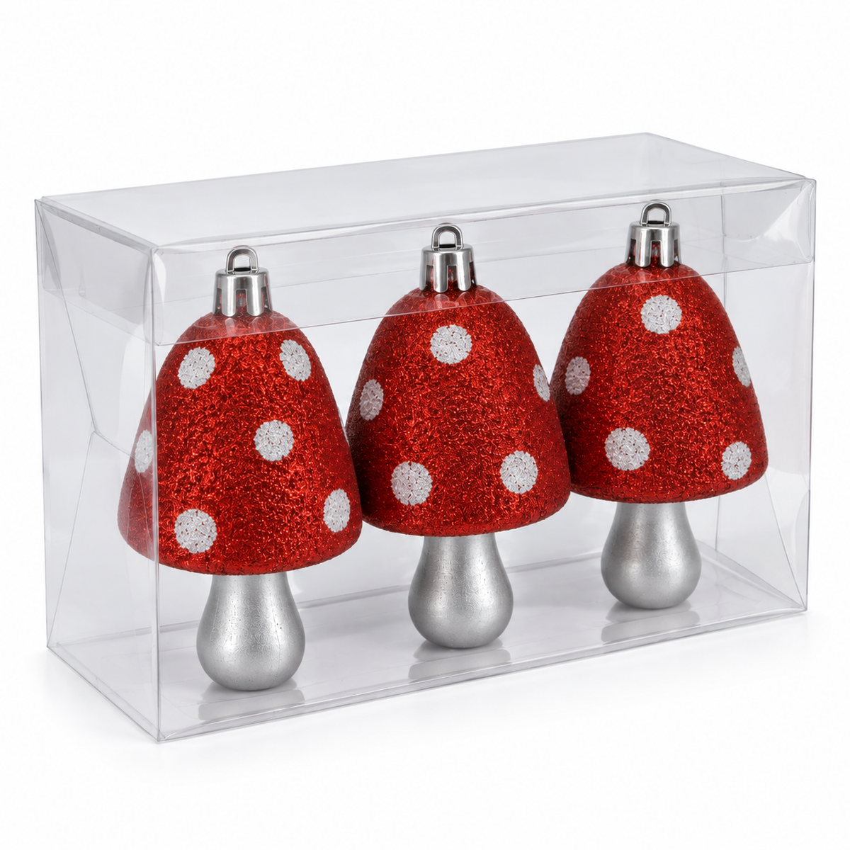 Funghi per l'Albero di Natale, 9 cm (3 pezzi), colore Rosso – ornamenti natalizi Merry Worlds, foto 2