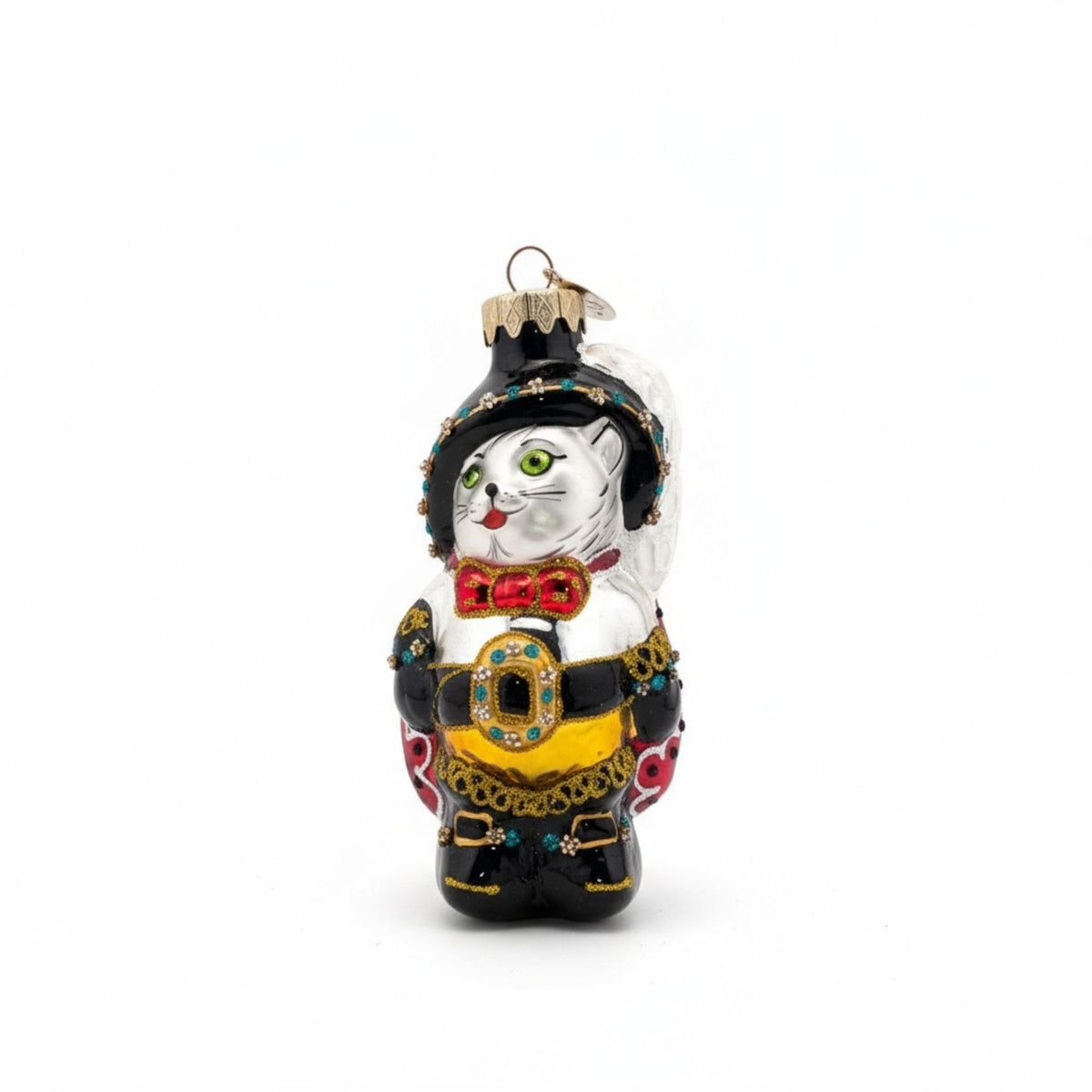 Il Gatto con gli Stivali in vetro soffiato, decorazione natalizia 12 cm – ornamenti natalizi Merry Worlds