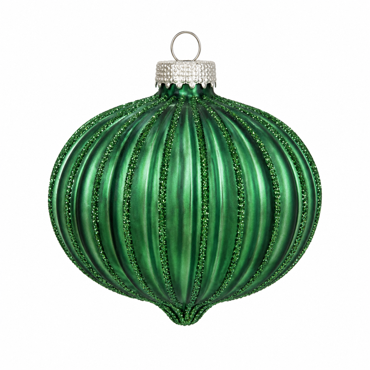 Pallina a goccia di Natale in vetro verde abete, 8 cm – decorazioni per albero di Natale Merry Worlds, foto 2