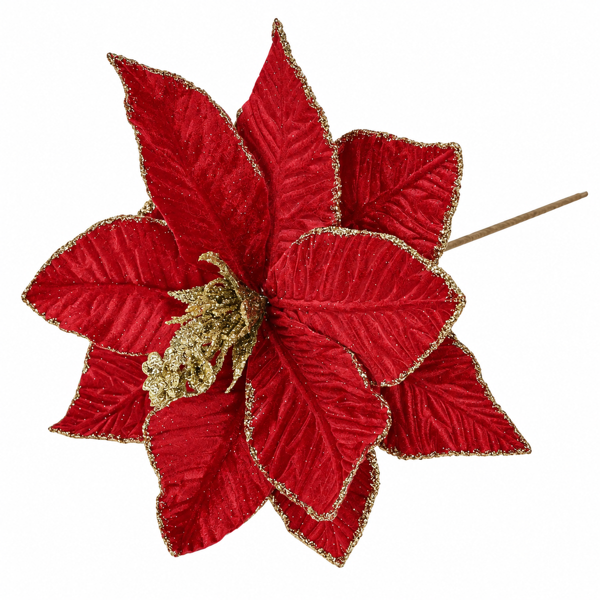 Grande fiore di Natale in velluto con clip, 28 cm – decorazioni per albero di Natale Merry Worlds