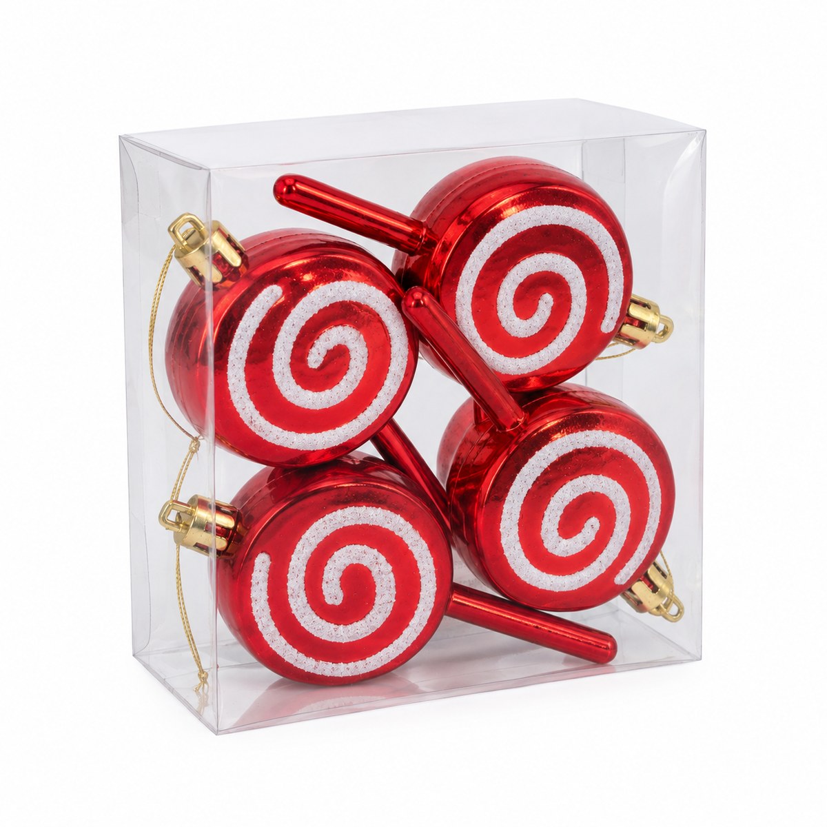 Lecca Lecca per l'Albero di Natale, 9 cm (4 pezzi) – decorazioni per albero di Natale Merry Worlds