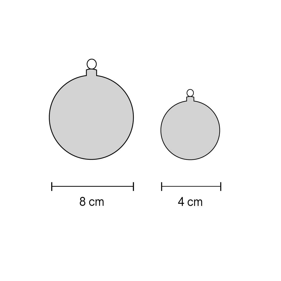 Misure palline di Natale: diametro 8 cm e 4 cm – guida dimensioni palline di Natale Merry Worlds