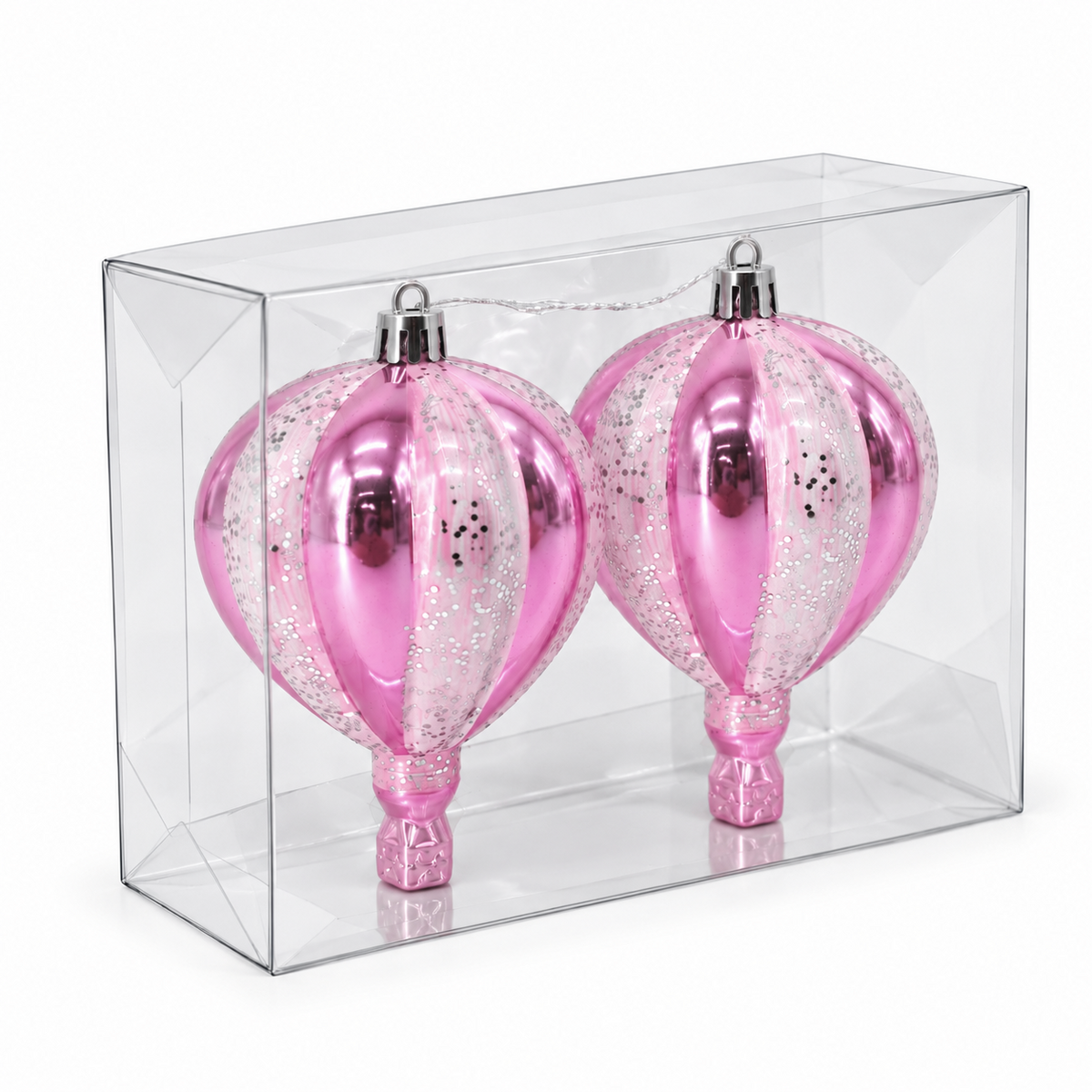 Mongolfiere per l'Albero di Natale, 11 cm (2 pezzi), colore Rosa – decorazioni per albero di Natale Merry Worlds