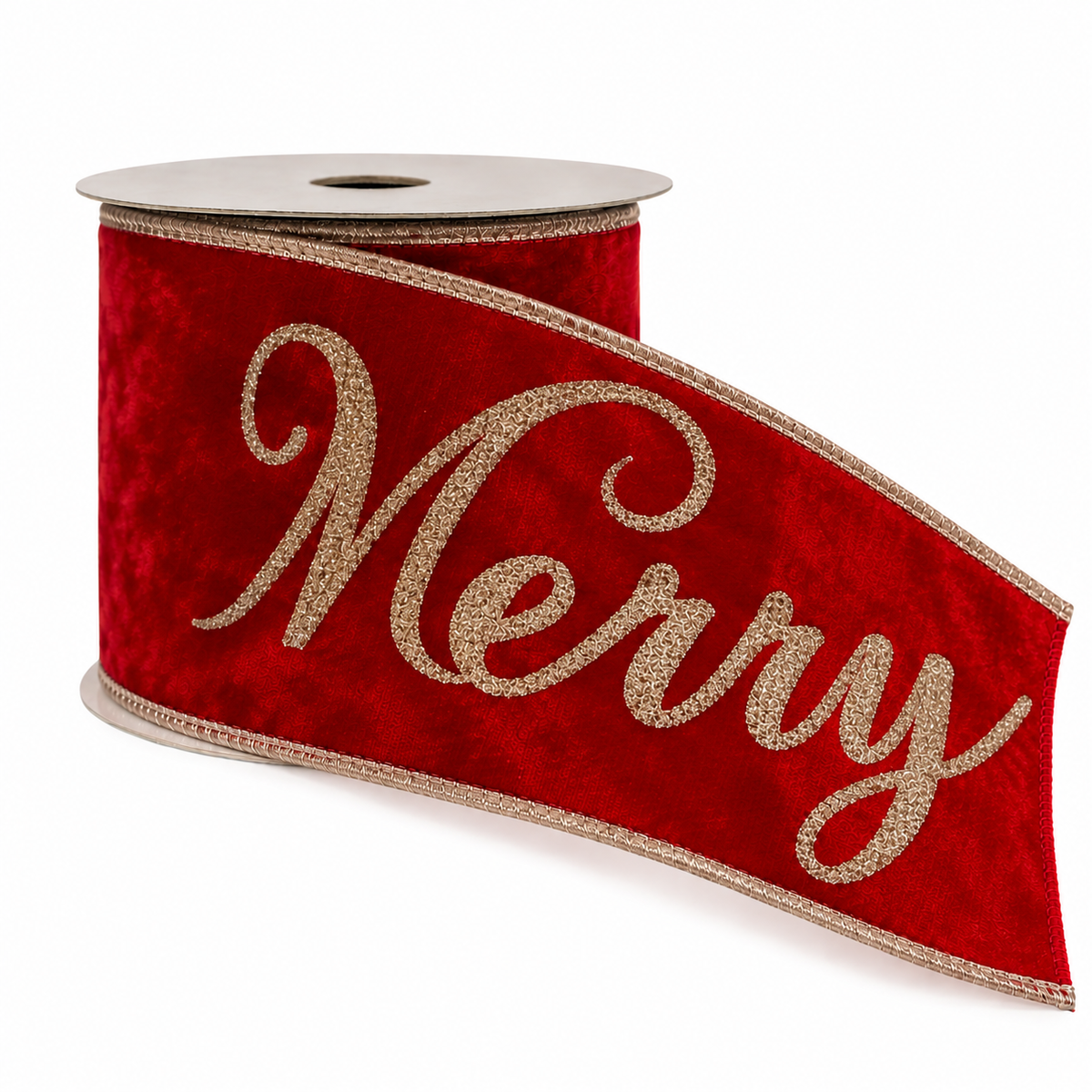 Lussuoso Nastro in Velluto Rosso "Merry Christmas"