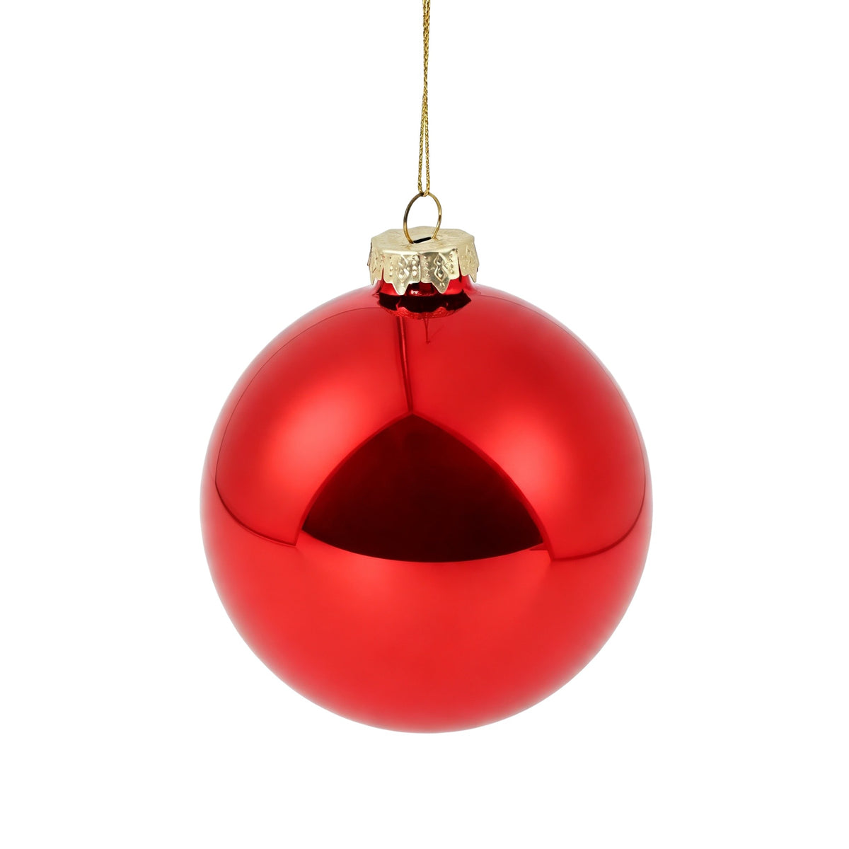 Pallina di Natale in vetro soffiato 8/10 cm, rosso lucido – palline di Natale in vetro Merry Worlds
