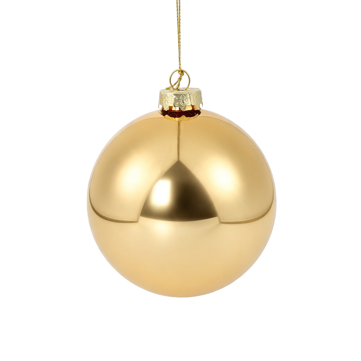 Pallina di Natale in vetro soffiato 8/10 cm, oro lucido – decorazioni per albero di Natale Merry Worlds, foto 2