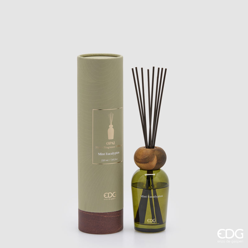 Profumatore per ambienti Opal Mint Eucalyptus 220 ml con bastoncini e confezione