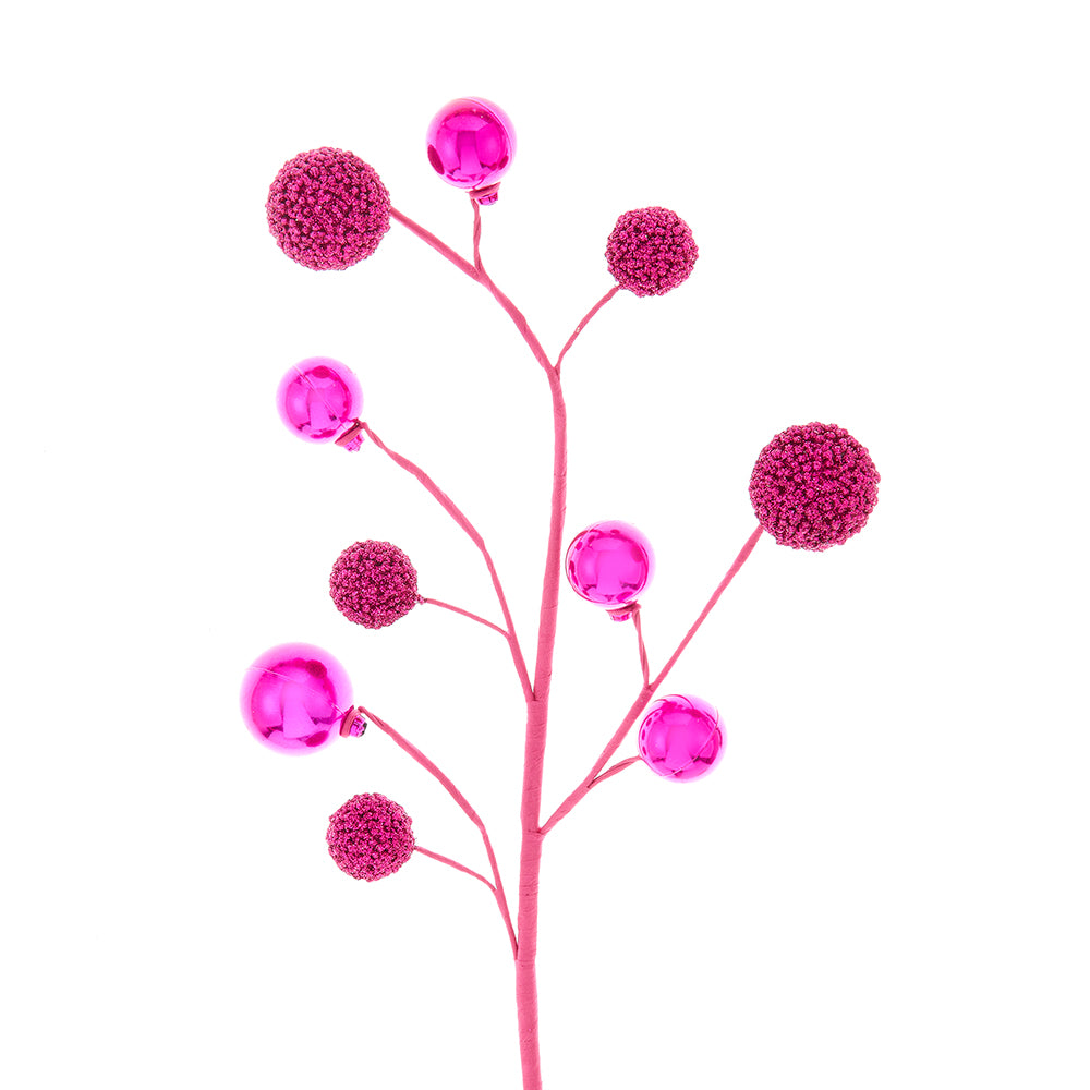Ramo di Palline Rosa 61cm – rami natalizi Merry Worlds