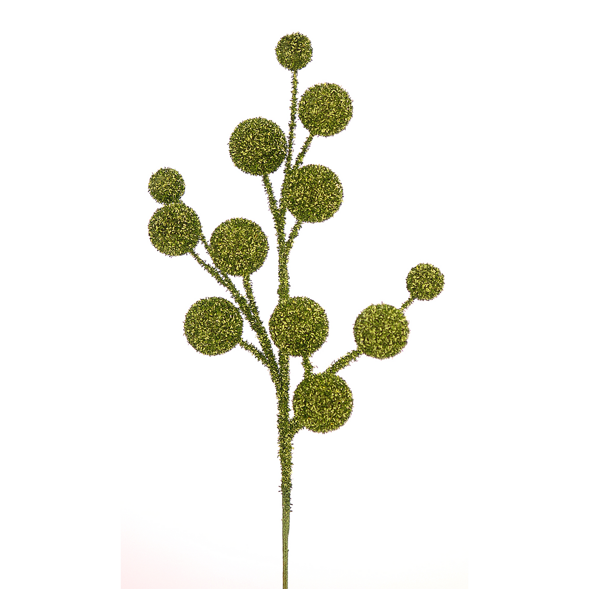 Ramo natalizio verde con palline glitterate, 72 cm – rami natalizi Merry Worlds