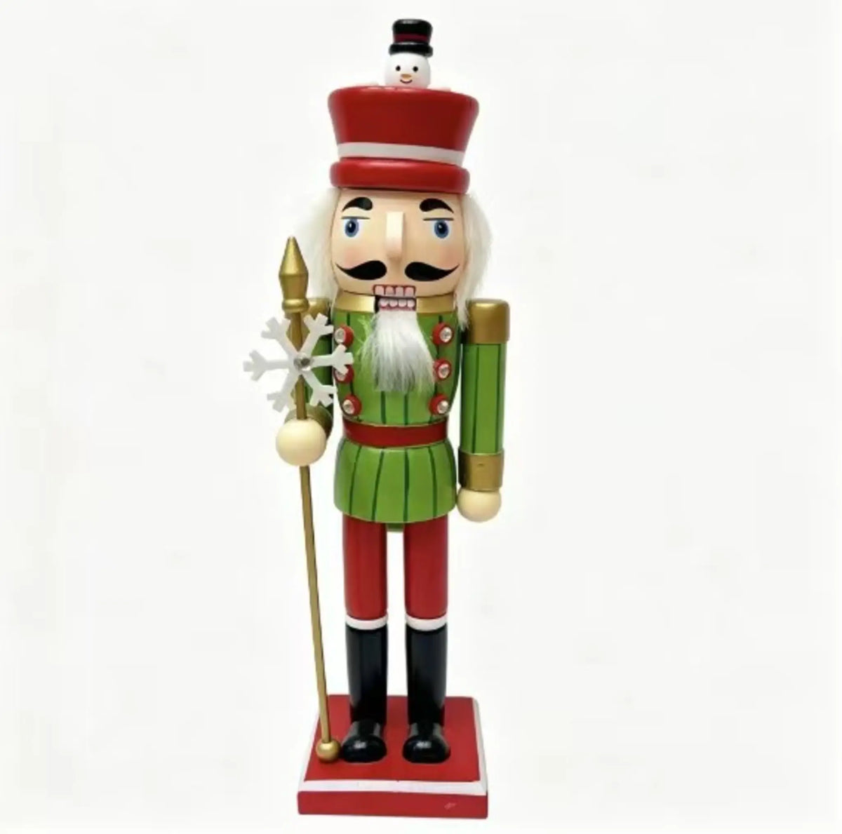 Schiaccianoci in legno natalizio classico, 38 cm – schiaccianoci in legno natalizi Merry Worlds