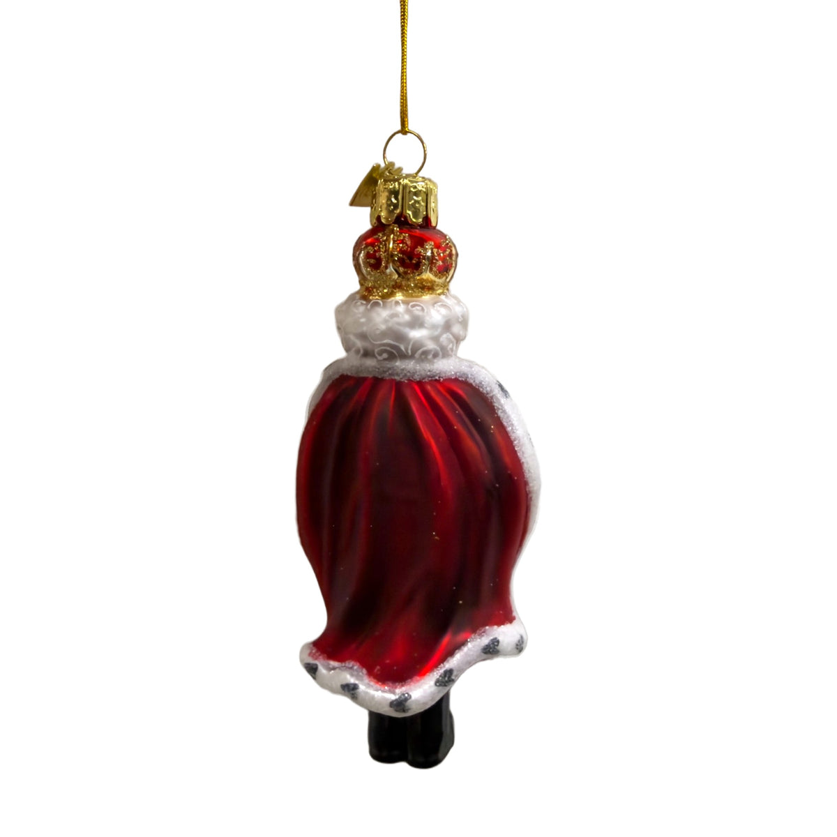 Addobbo Natalizio in Vetro Nutcracker Re, Collezione Noble Gems, 12 cm