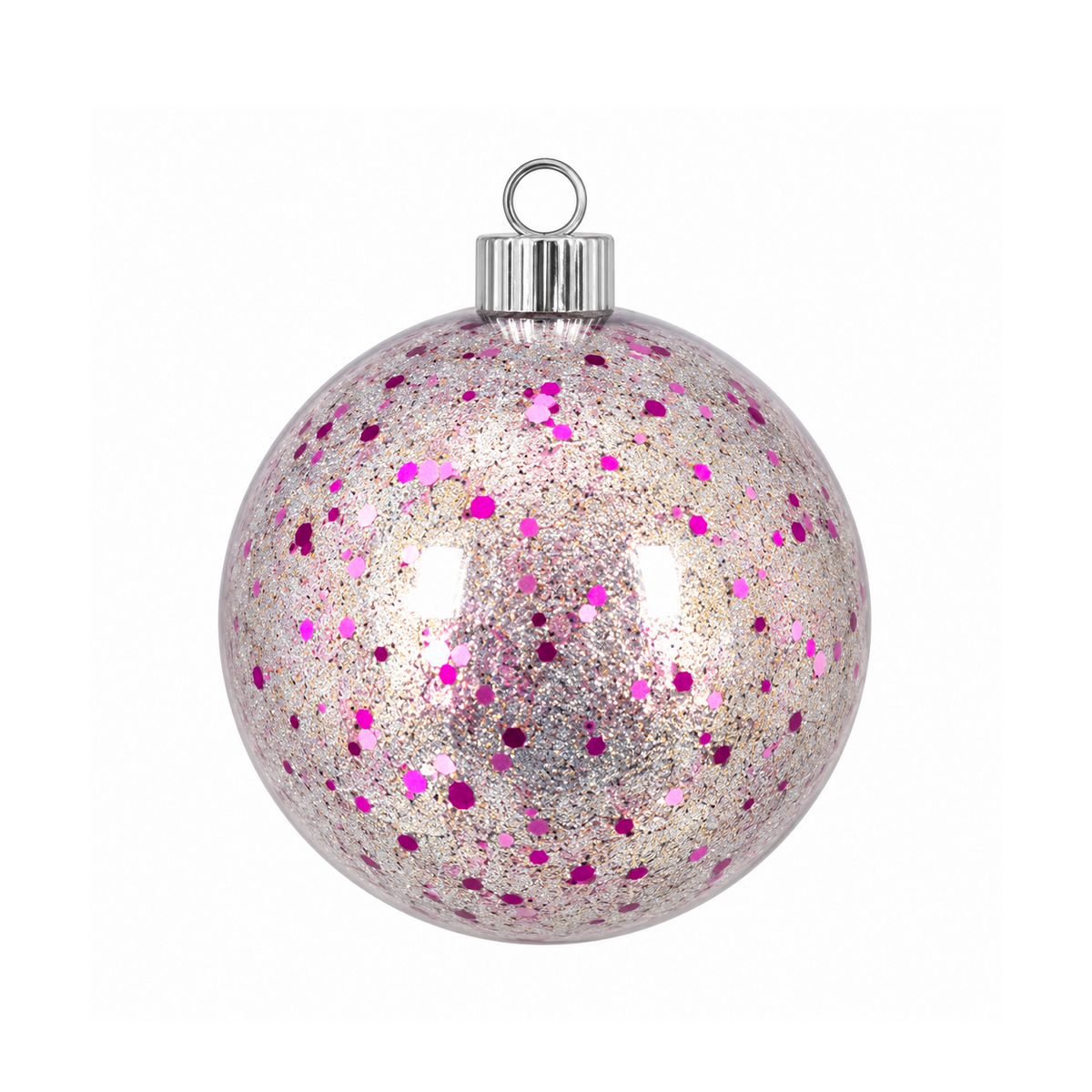 Set 12 Palline di Natale Infrangibili Trasparenti con Cuori Rosa, 8cm e 10 cm – decorazioni per albero di Natale Merry Worlds, foto 2