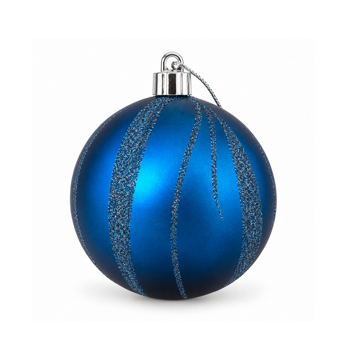 Set 12 Palline di Natale Infrangibile Blu con Decori Glitter 8cm/10cm – decorazioni per albero di Natale Merry Worlds, foto 2