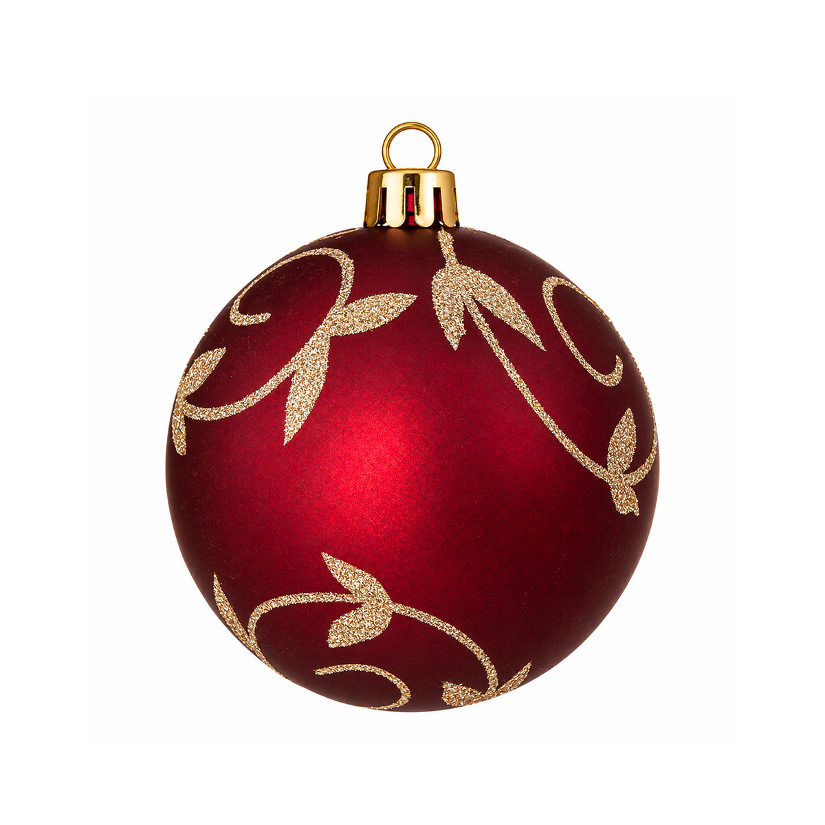 Set 12 Palline di Natale Infrangibile Bordeaux con Tralci e Foglioline Glitter 8cm/10cm – ornamenti natalizi Merry Worlds, foto 2