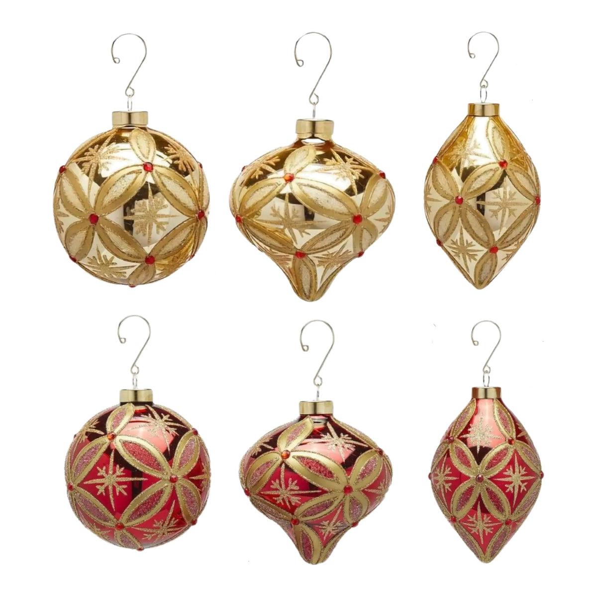 Set di 3 decorazioni in vetro con rubini, collezione Luxe – addobbi natalizi eleganti Merry Worlds, foto 3