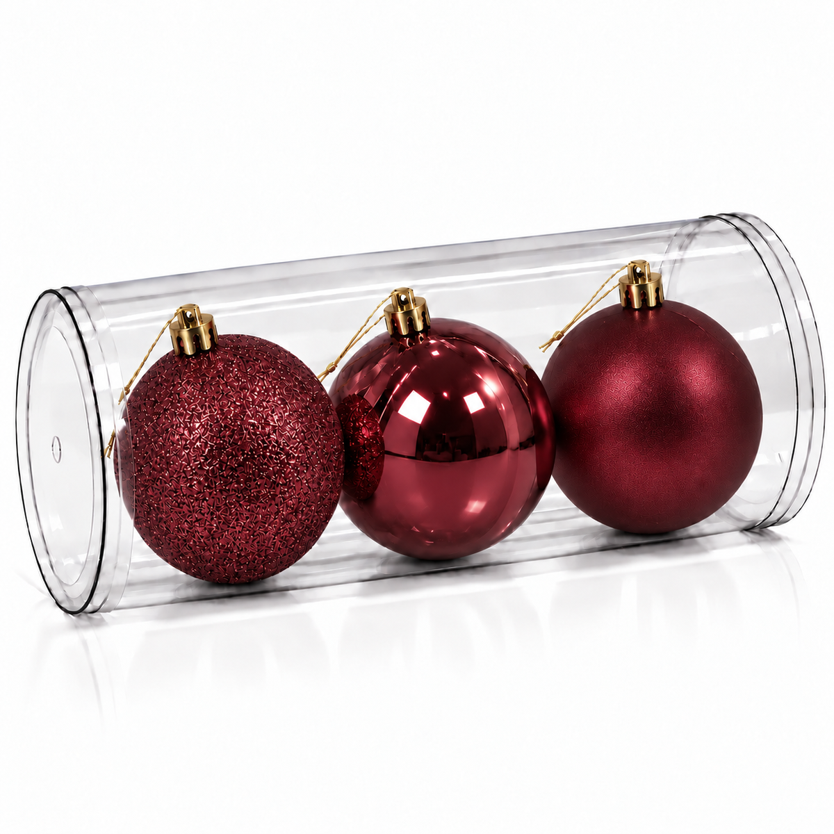 Set 3 palline di Natale infrangibili, 15 cm (3 finiture) – decorazioni per albero di Natale Merry Worlds, foto 2