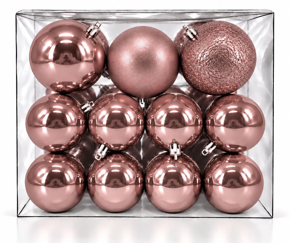 Set 30 palline di Natale infrangibili, mix 8 cm e 4 cm – addobbi natalizi eleganti Merry Worlds, foto 10