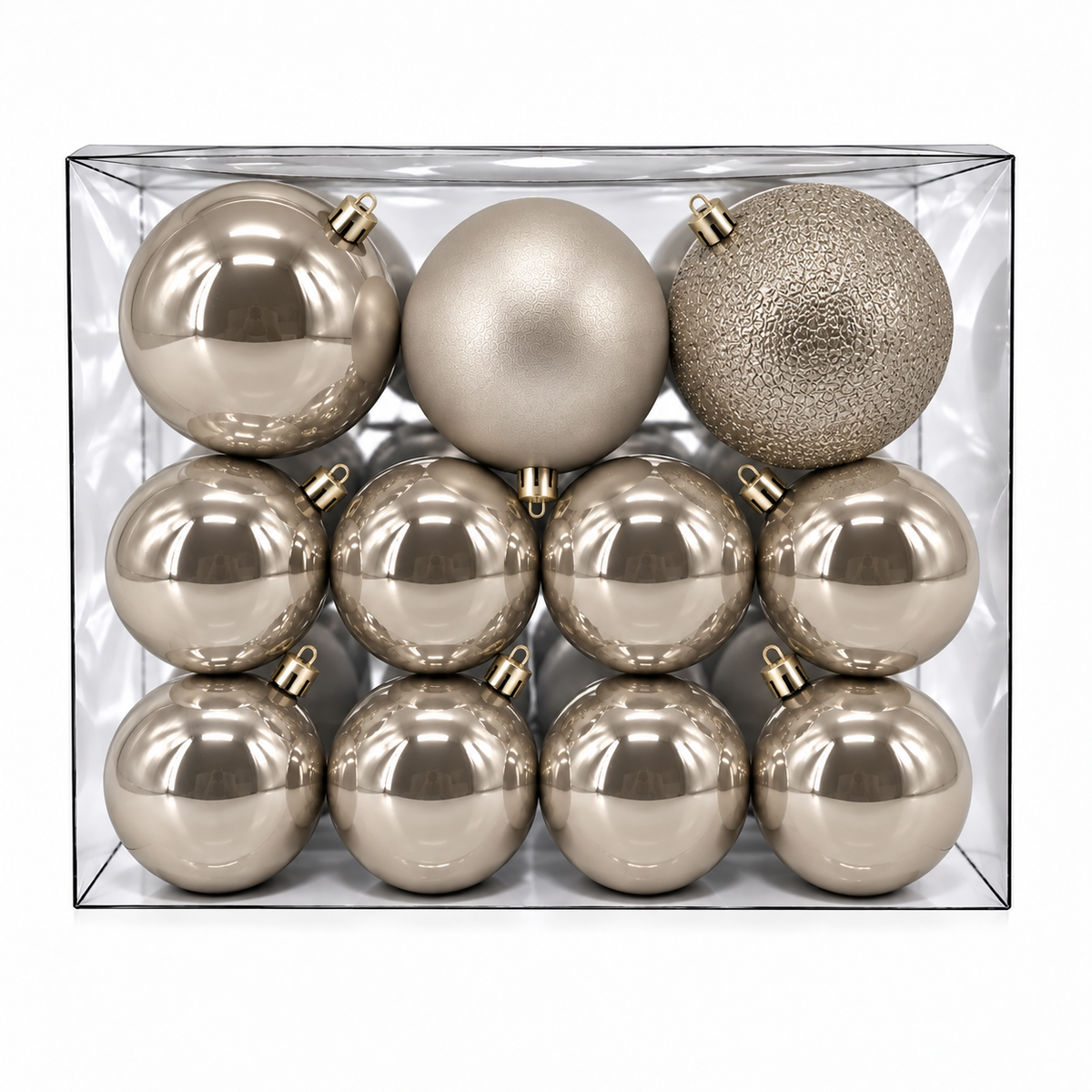 Set 30 palline di Natale infrangibili, mix 8 cm e 4 cm – palline di Natale eleganti Merry Worlds, foto 3