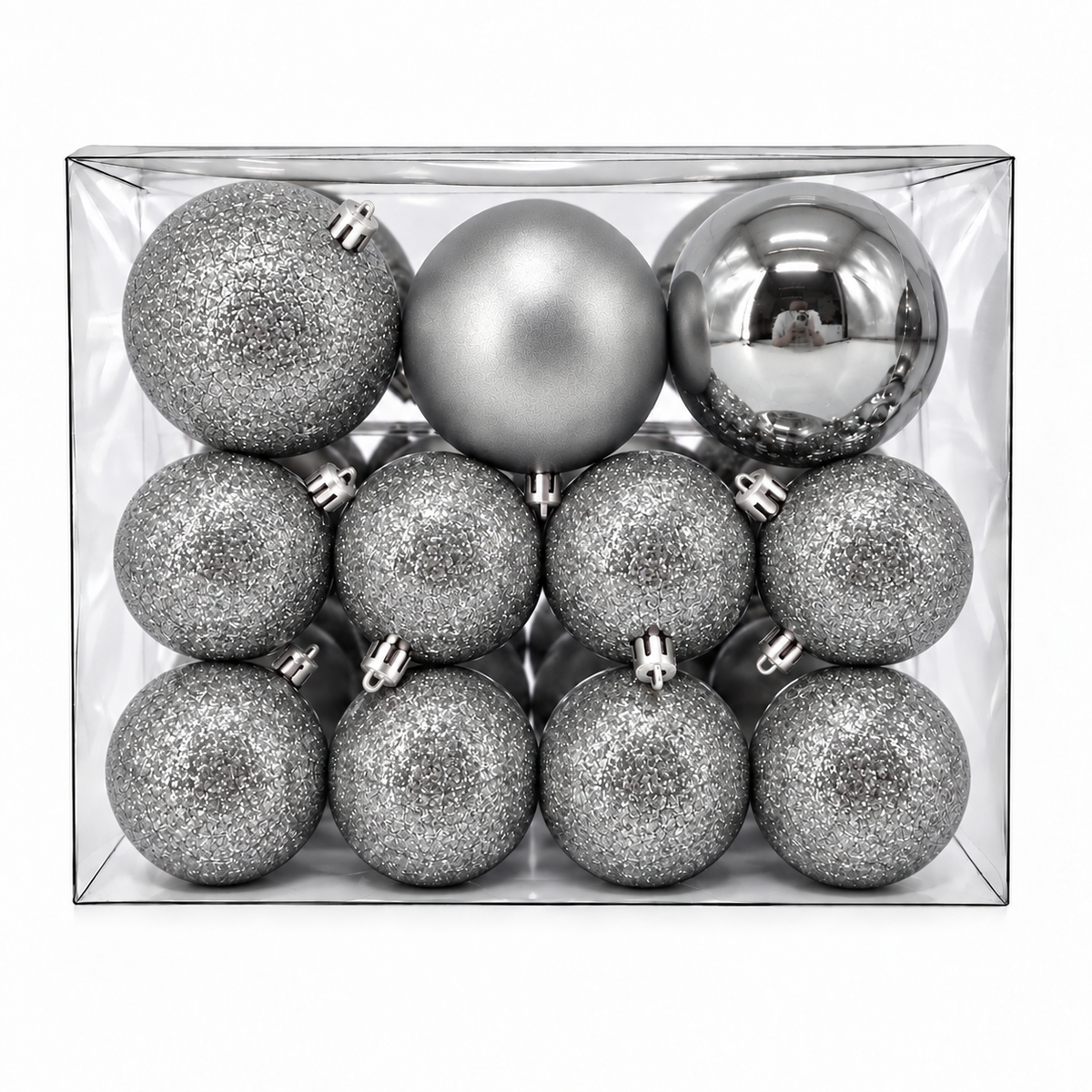 Set 30 palline di Natale infrangibili, mix 8 cm e 4 cm – addobbi natalizi eleganti Merry Worlds, foto 7