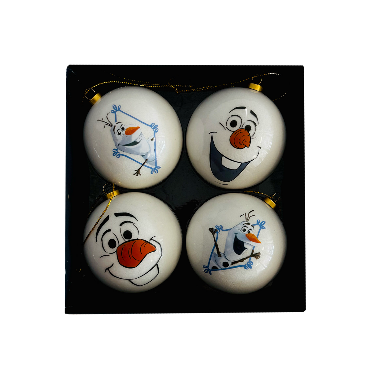 Set 4 palline di Natale Frozen, modello Olaf – palline di Natale infrangibili Merry Worlds