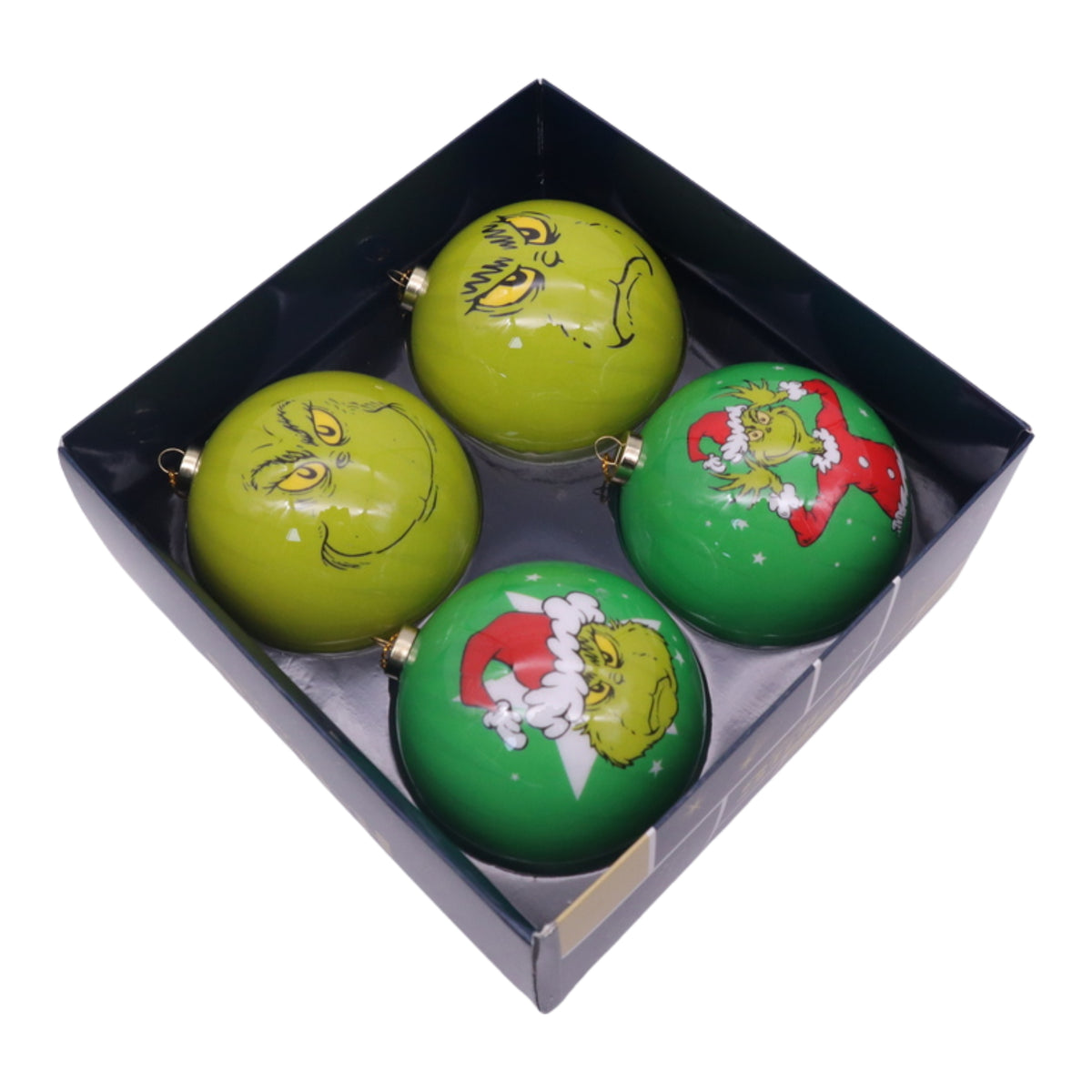 Set 4 Palline di Natale Grinch, versione verde – decorazioni per albero di Natale Merry Worlds, foto 2