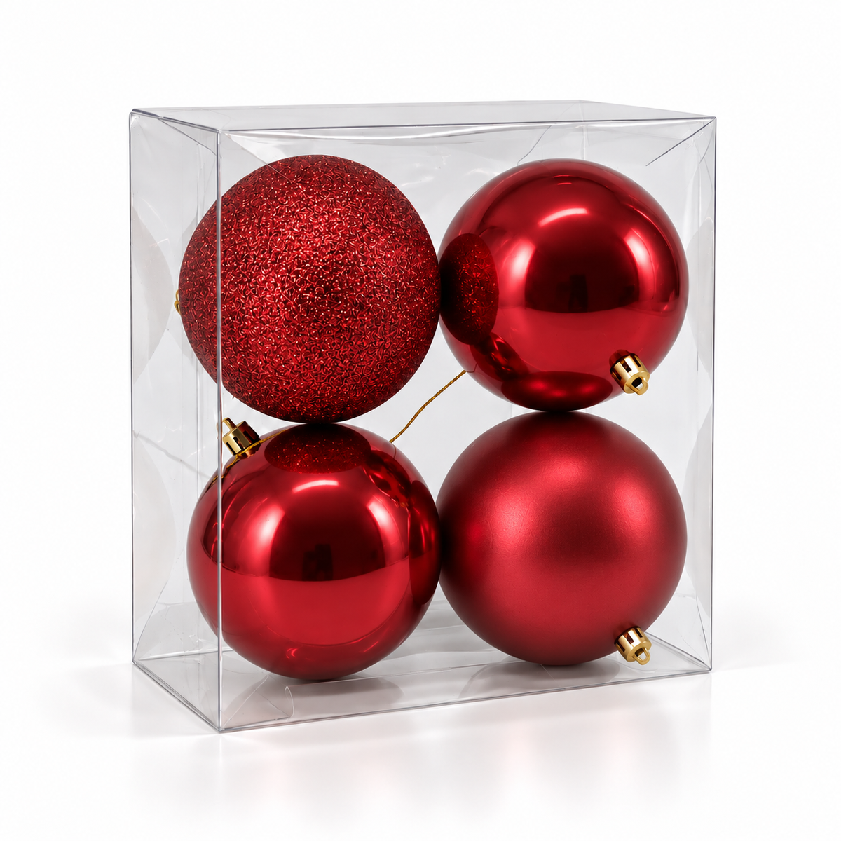Set 4 palline di Natale infrangibili, 10 cm – palline di Natale infrangibili Merry Worlds