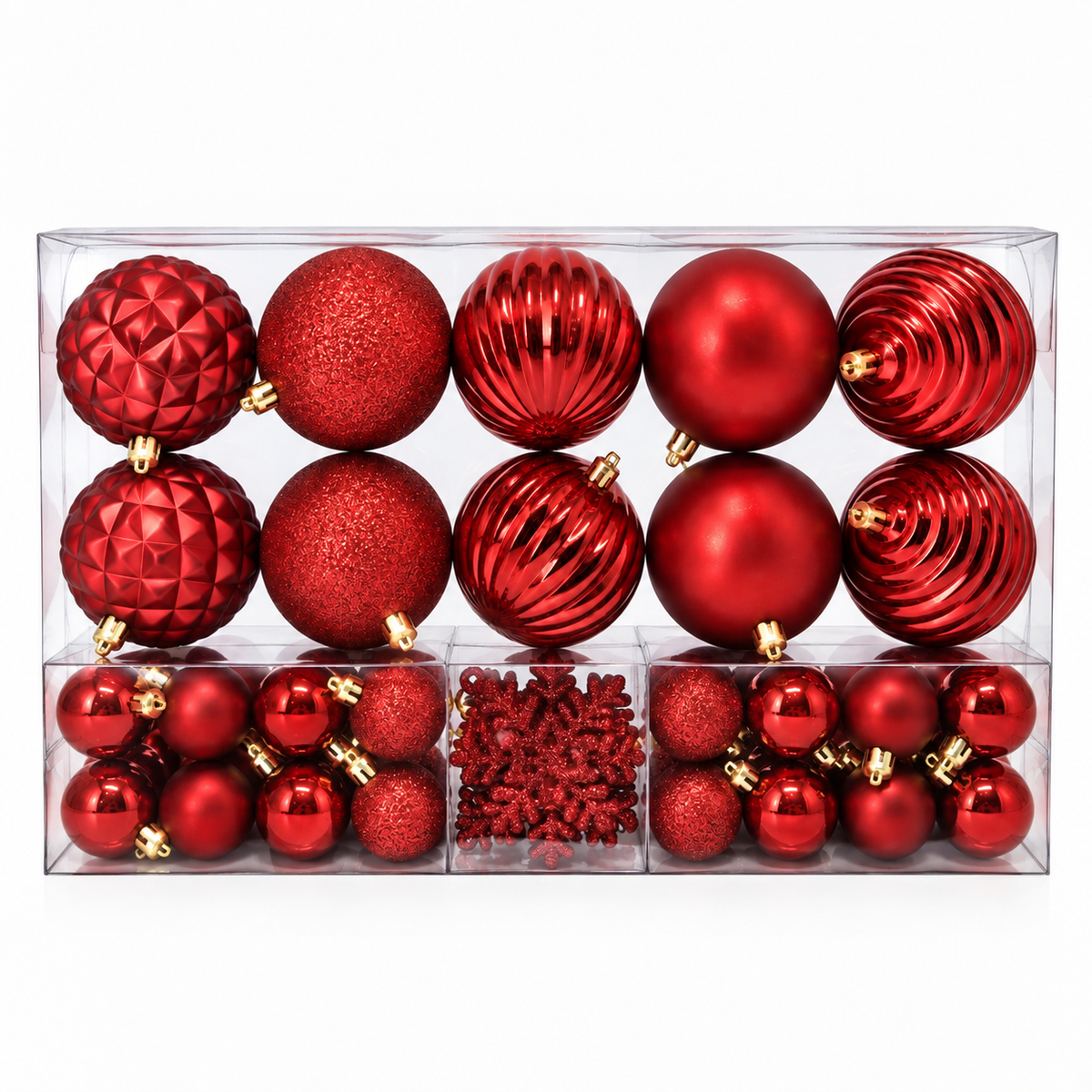 Set 50 palline di Natale infrangibili, mix 8 cm e 4 cm – palline di Natale infrangibili Merry Worlds