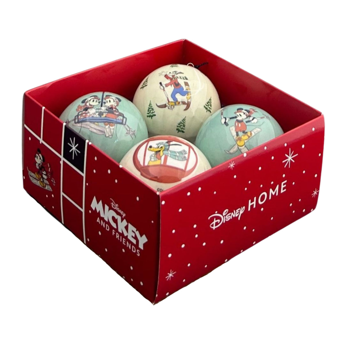 Set 9 o 4 Palline di Natale Topolino e Amici, versione Set 4 Palline – decorazioni per albero di Natale Merry Worlds, foto 2