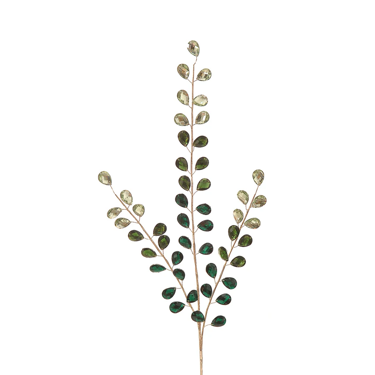Spray decorativo natalizio con cristalli verdi e bianchi, 81 cm – rami natalizi Merry Worlds