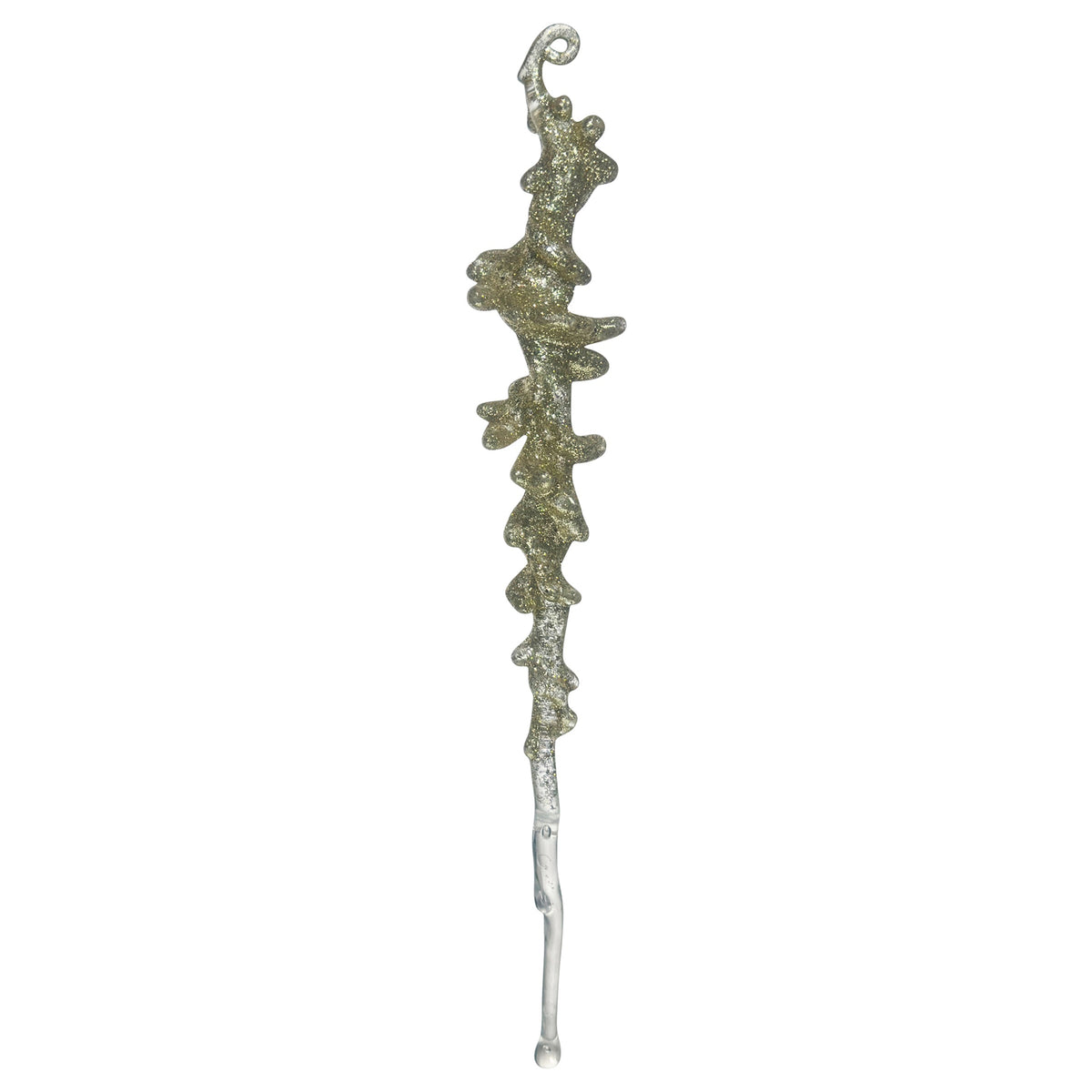 Stalattite realistica in resina, Decorazione albero di Natale 26cm, colore Oro – ornamenti natalizi Merry Worlds