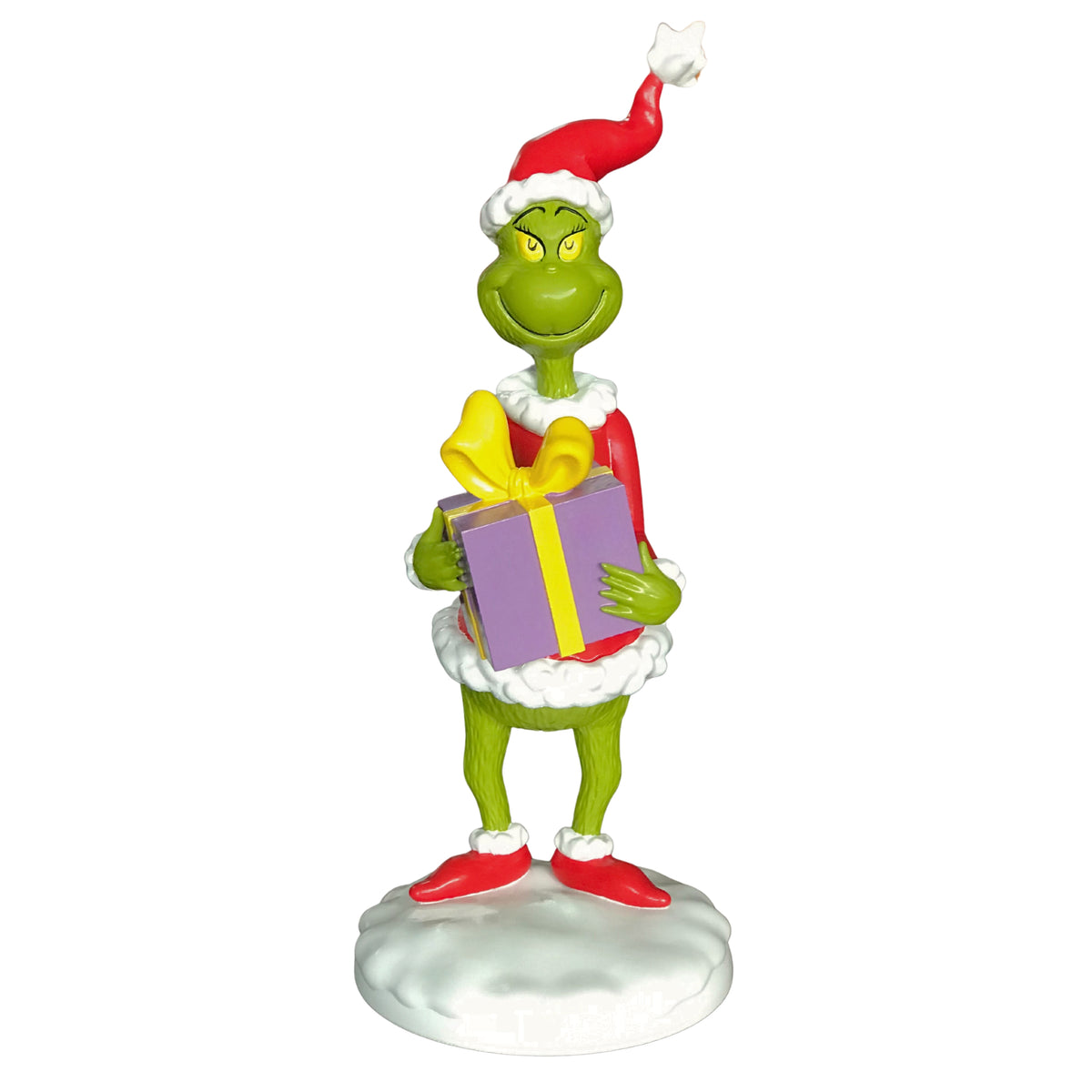 Statua 3D Grinch con Regalo, Grande – decorazioni natalizie di design Merry Worlds
